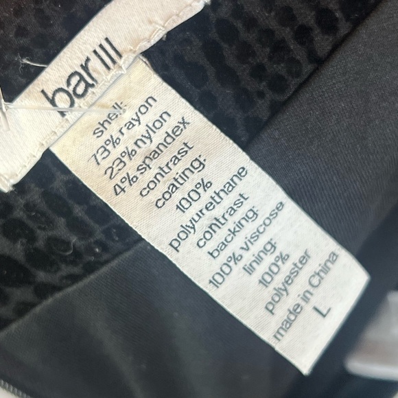 🖤Bar III Black Textured Faux Leather Mini Skirt Large - Picture 7 of 8